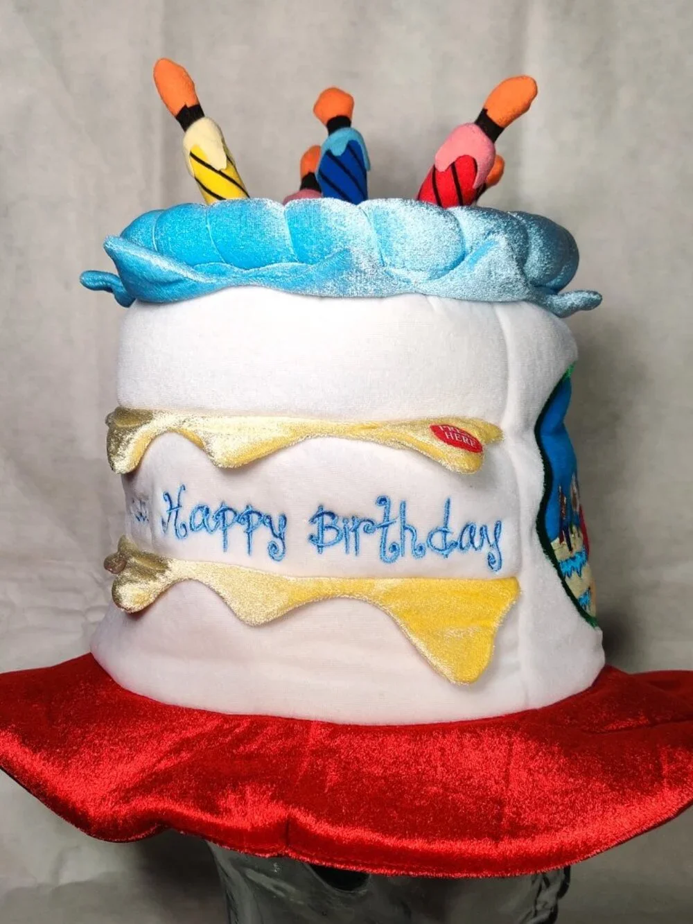 Vintage Disneyland Winnie the Pooh Birthday Cake Hat Light Up Embroidered Adult